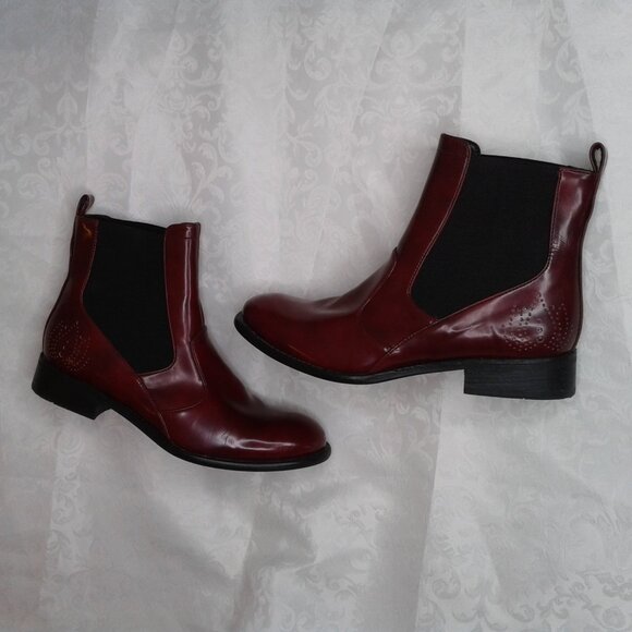 Bourgeois Boheme Women's Vegan Grace Chelsea Boot Red EU Size 39 / US 8.5 - Picture 2 of 16